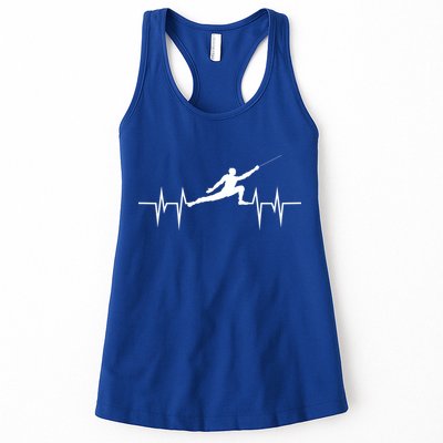 Fencing Heartbeat Gift Fence Sport Sword Helmet Gift Womens Tank Top