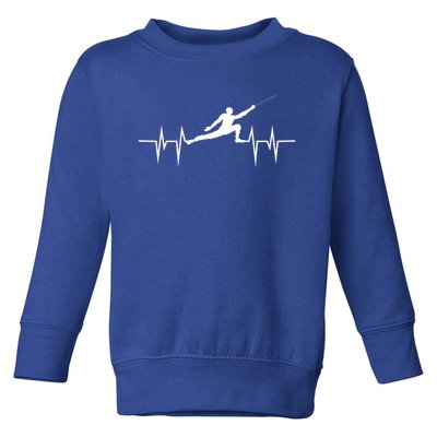 Fencing Heartbeat Gift Fence Sport Sword Helmet Gift Toddler Sweatshirt