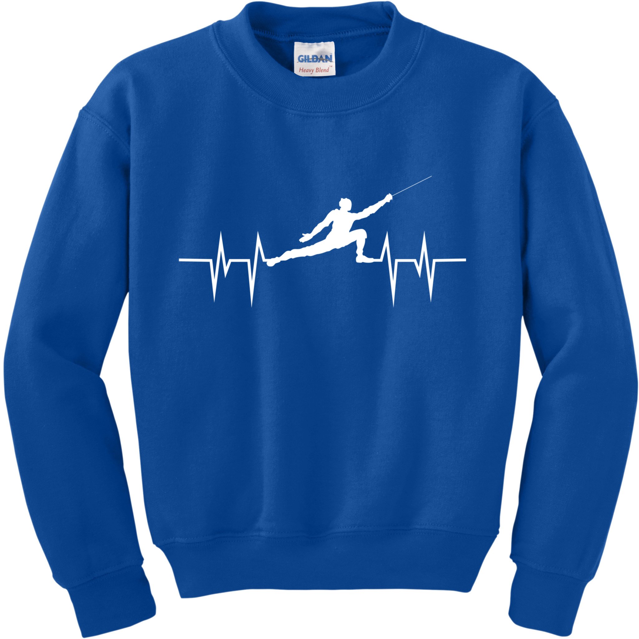 Fencing Heartbeat Gift Fence Sport Sword Helmet Gift Kids Sweatshirt