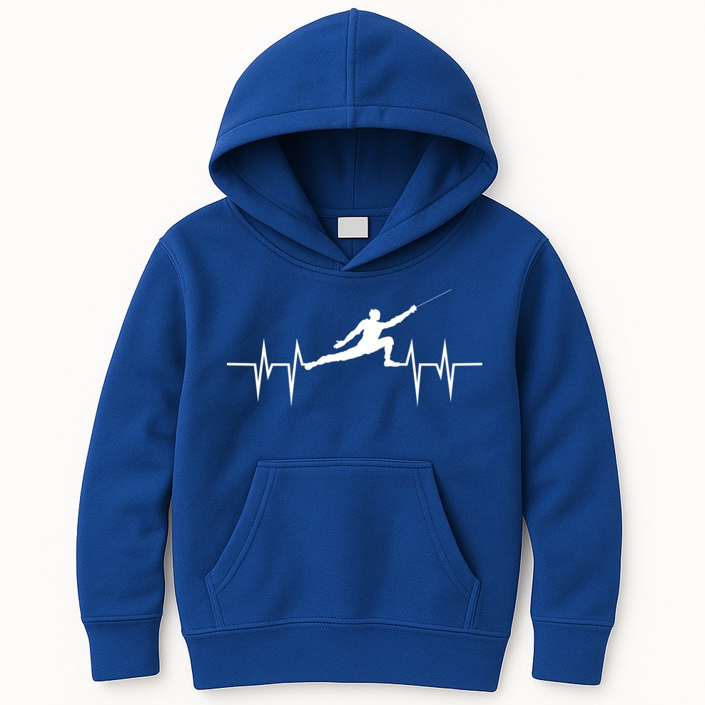 Fencing Heartbeat Gift Fence Sport Sword Helmet Gift Kids Hoodie