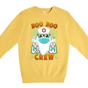 Funny Halloween Ghost Nurse Boo Boo Crew Premium Crewneck Sweatshirt