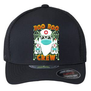 Funny Halloween Ghost Nurse Boo Boo Crew Flexfit Unipanel Trucker Cap