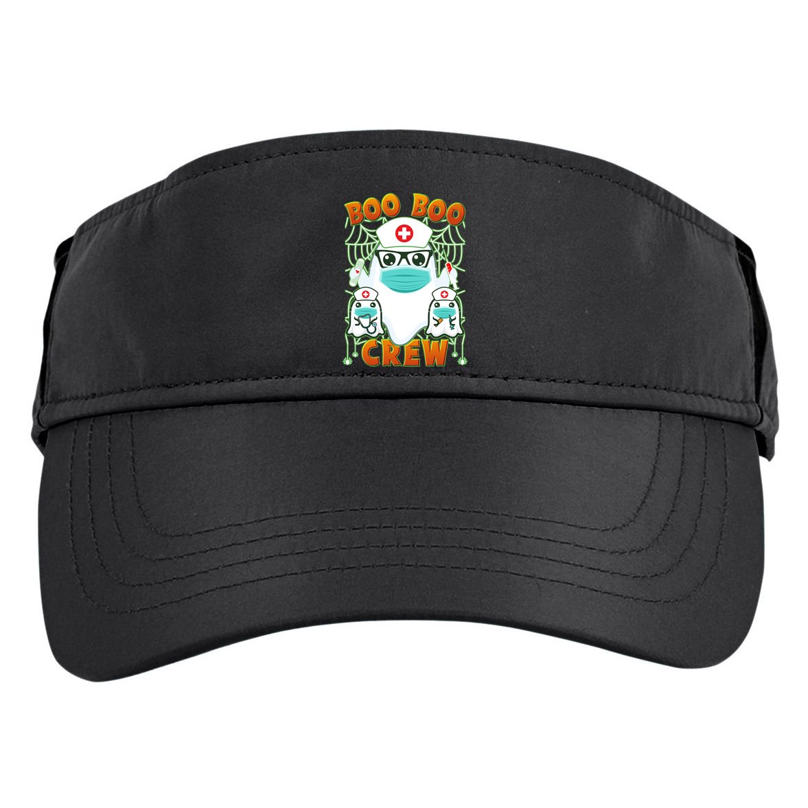 Funny Halloween Ghost Nurse Boo Boo Crew Adult Drive Performance Visor