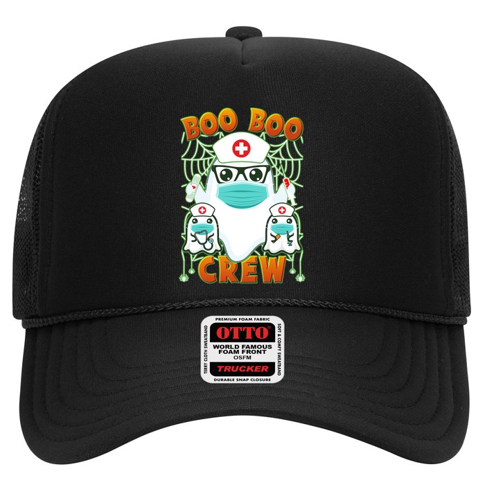 Funny Halloween Ghost Nurse Boo Boo Crew Trucker Hat