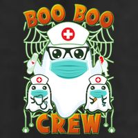 Funny Halloween Ghost Nurse Boo Boo Crew Trucker Hat