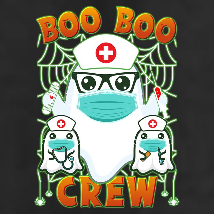 Funny Halloween Ghost Nurse Boo Boo Crew Trucker Hat