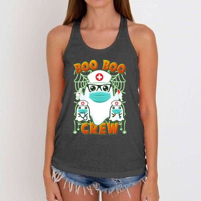 Funny Halloween Ghost Nurse Boo Boo Crew Women's Knotted Racerback Tank