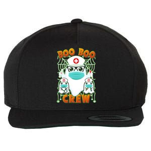 Funny Halloween Ghost Nurse Boo Boo Crew Wool Snapback Cap