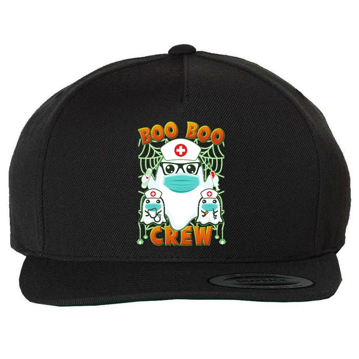 Funny Halloween Ghost Nurse Boo Boo Crew Wool Snapback Cap