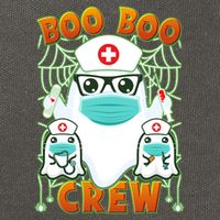 Funny Halloween Ghost Nurse Boo Boo Crew Cotton Canvas Backpack