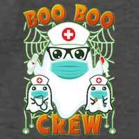 Funny Halloween Ghost Nurse Boo Boo Crew Vector Backpack