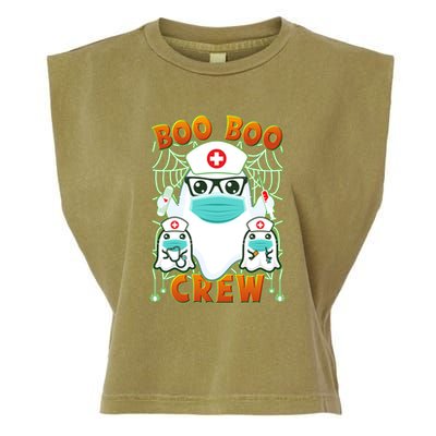 Funny Halloween Ghost Nurse Boo Boo Crew Garment-Dyed Women's Muscle Tee