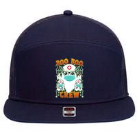 Funny Halloween Ghost Nurse Boo Boo Crew 7 Panel Mesh Trucker Snapback Hat
