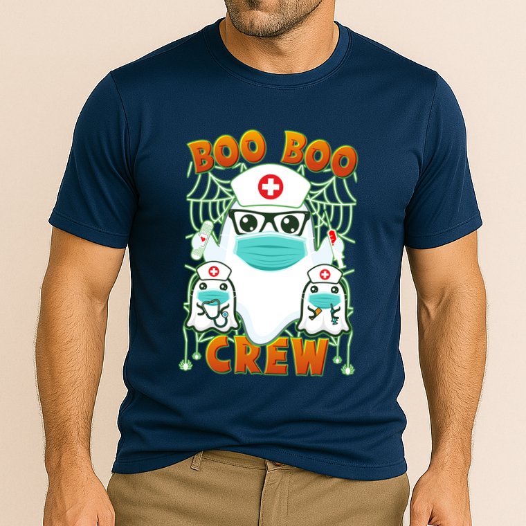 Funny Halloween Ghost Nurse Boo Boo Crew Performance Shirt