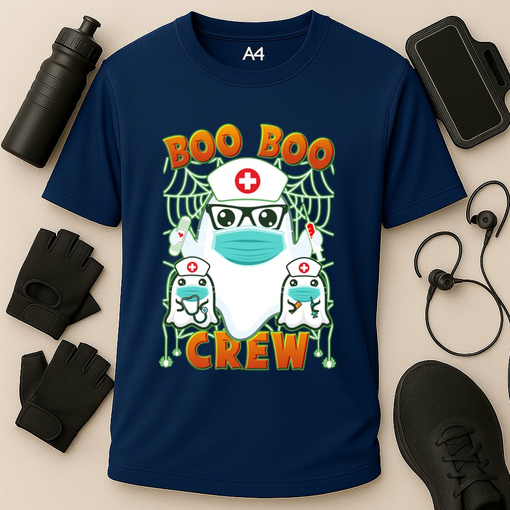 Funny Halloween Ghost Nurse Boo Boo Crew Performance Shirt