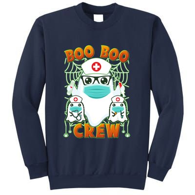 Funny Halloween Ghost Nurse Boo Boo Crew Sweatshirt