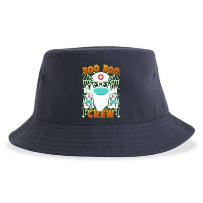 Funny Halloween Ghost Nurse Boo Boo Crew Sustainable Bucket Hat
