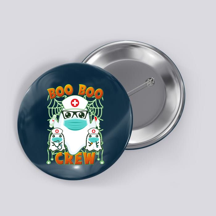 Funny Halloween Ghost Nurse Boo Boo Crew Button