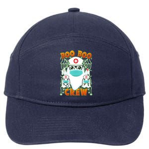 Funny Halloween Ghost Nurse Boo Boo Crew 7-Panel Snapback Hat