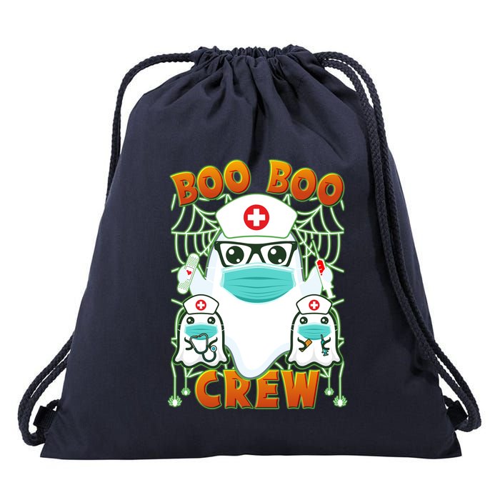 Funny Halloween Ghost Nurse Boo Boo Crew Drawstring Bag