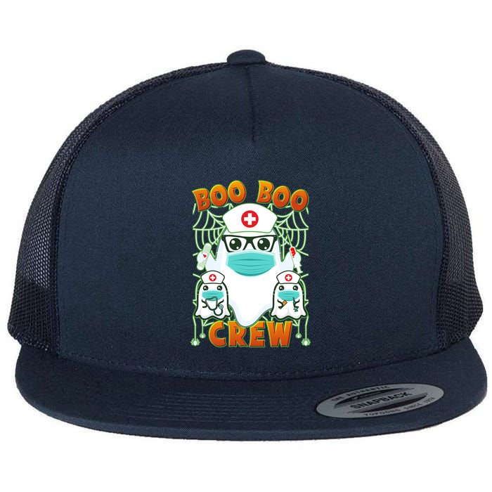 Funny Halloween Ghost Nurse Boo Boo Crew Flatbill Hat