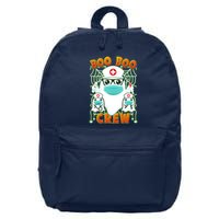 Funny Halloween Ghost Nurse Boo Boo Crew 16 in Basic Backpack