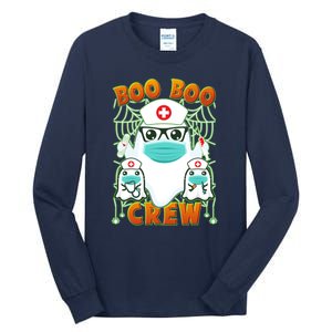 Funny Halloween Ghost Nurse Boo Boo Crew Tall Long Sleeve T-Shirt