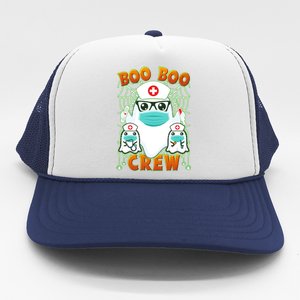 Funny Halloween Ghost Nurse Boo Boo Crew Trucker Hat