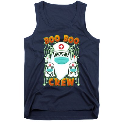 Funny Halloween Ghost Nurse Boo Boo Crew Tank Top