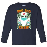 Funny Halloween Ghost Nurse Boo Boo Crew Toddler Long Sleeve Shirt