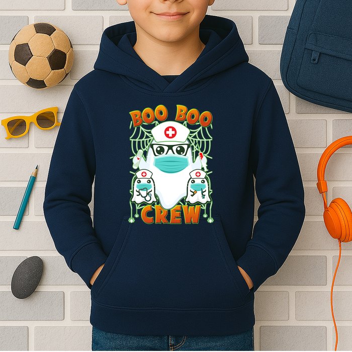 Funny Halloween Ghost Nurse Boo Boo Crew Kids Hoodie