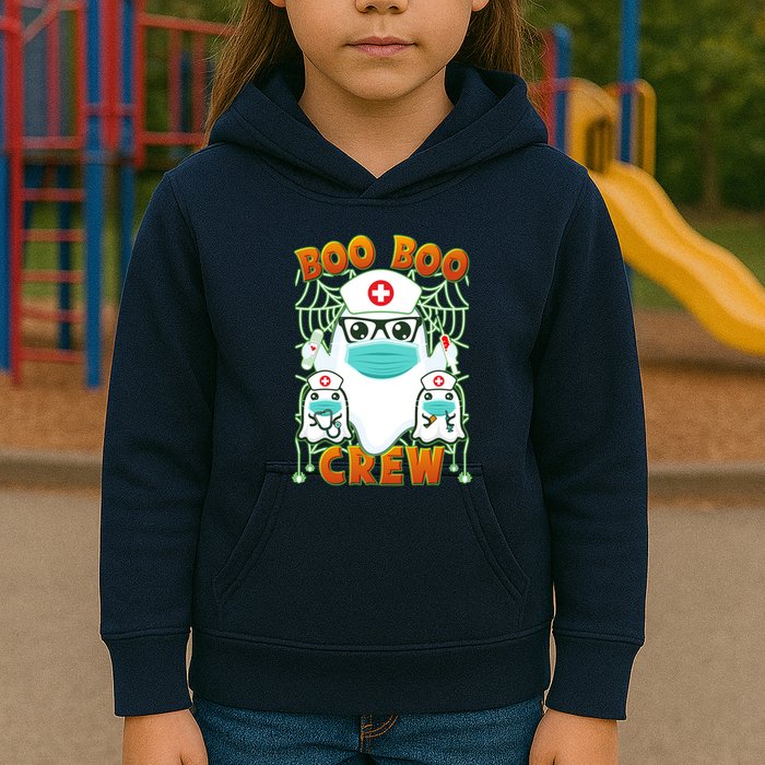 Funny Halloween Ghost Nurse Boo Boo Crew Kids Hoodie