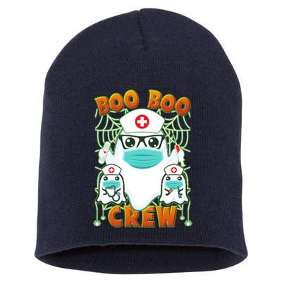 Funny Halloween Ghost Nurse Boo Boo Crew Short Acrylic Beanie