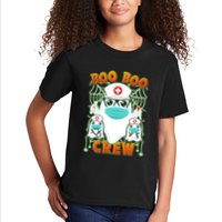 Funny Halloween Ghost Nurse Boo Boo Crew Kids T-Shirt