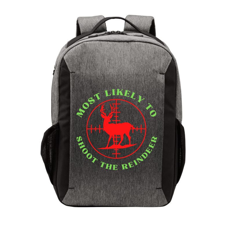 Funny Hunting Gift For Hunter Most Likely To Shoot The Reindeer Vector Backpack