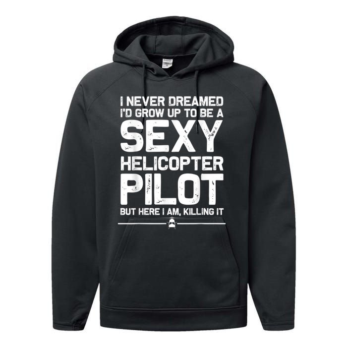 Funny Helicopter Gift Men Women Cool Sexy Helicopter Pilot Performance Fleece Hoodie