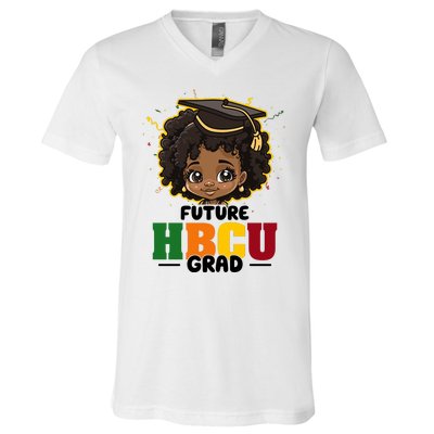 Future Hbcu Grad Girl Graduation Historically Black College V-Neck T-Shirt