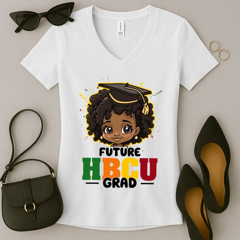 Future Hbcu Grad Girl Graduation Historically Black College Women's V-Neck T-Shirt