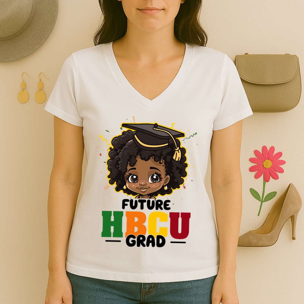 Future Hbcu Grad Girl Graduation Historically Black College Women's V-Neck T-Shirt
