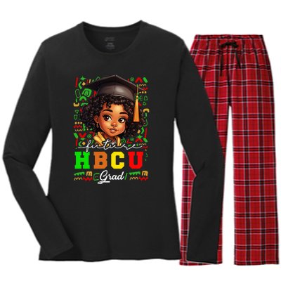 Future Hbcu Grad Black Girl Graduation Hbcu College Women's Long Sleeve Flannel Pajama Set 