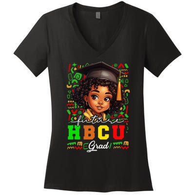 Future Hbcu Grad Black Girl Graduation Hbcu College Women's V-Neck T-Shirt