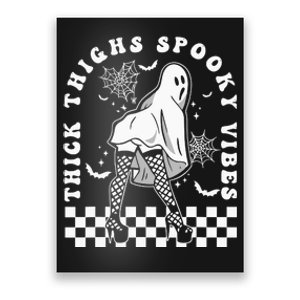 Funny Halloween Ghost Thick Thighs Spooky Vibes Workout Gym Poster