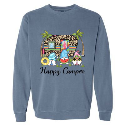 Funny Happy Gnome Camper Cute Meaningful Gift Garment-Dyed Sweatshirt