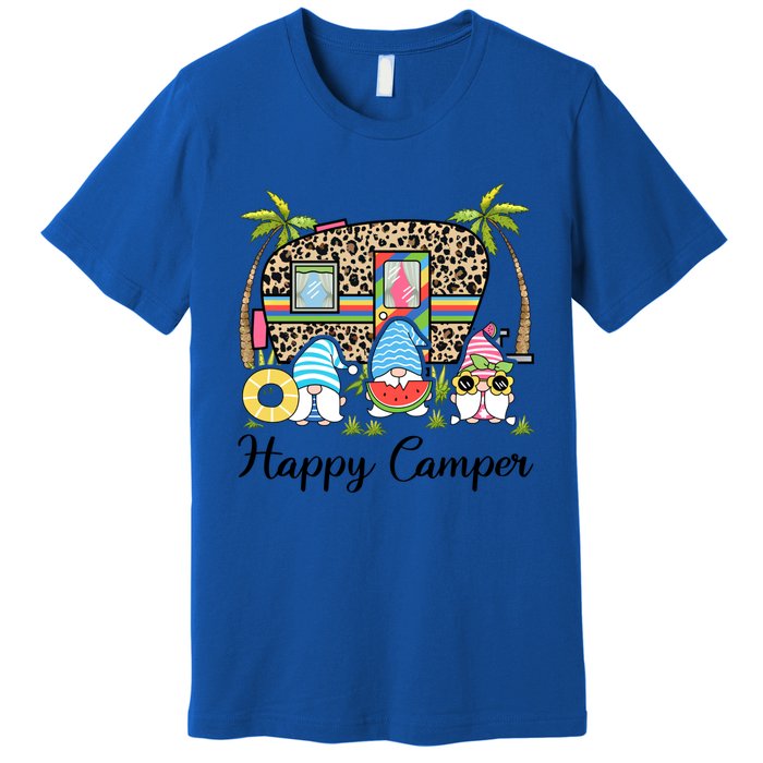 Funny Happy Gnome Camper Cute Meaningful Gift Premium T-Shirt