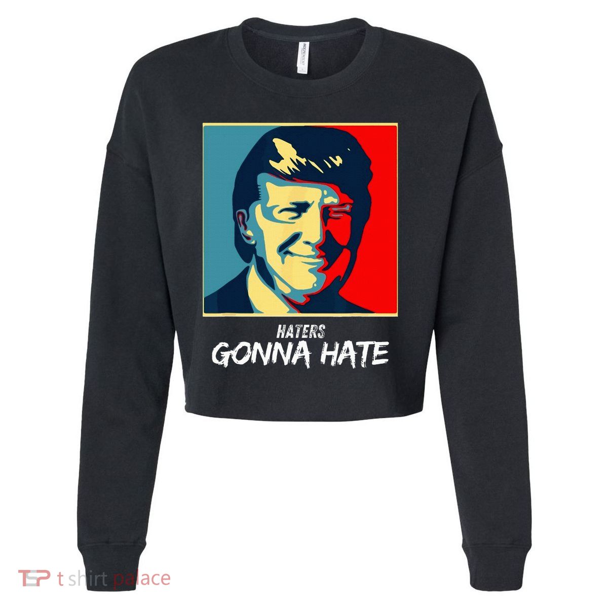 Funny Haters Gonna Hate Quote Cropped Pullover Crew