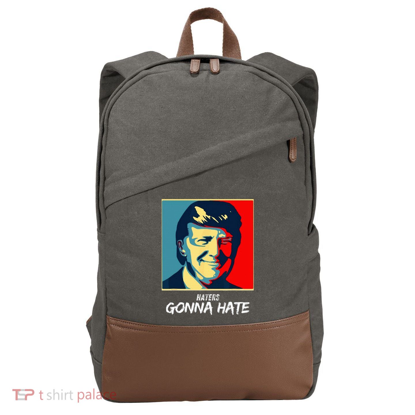 Funny Haters Gonna Hate Quote Cotton Canvas Backpack