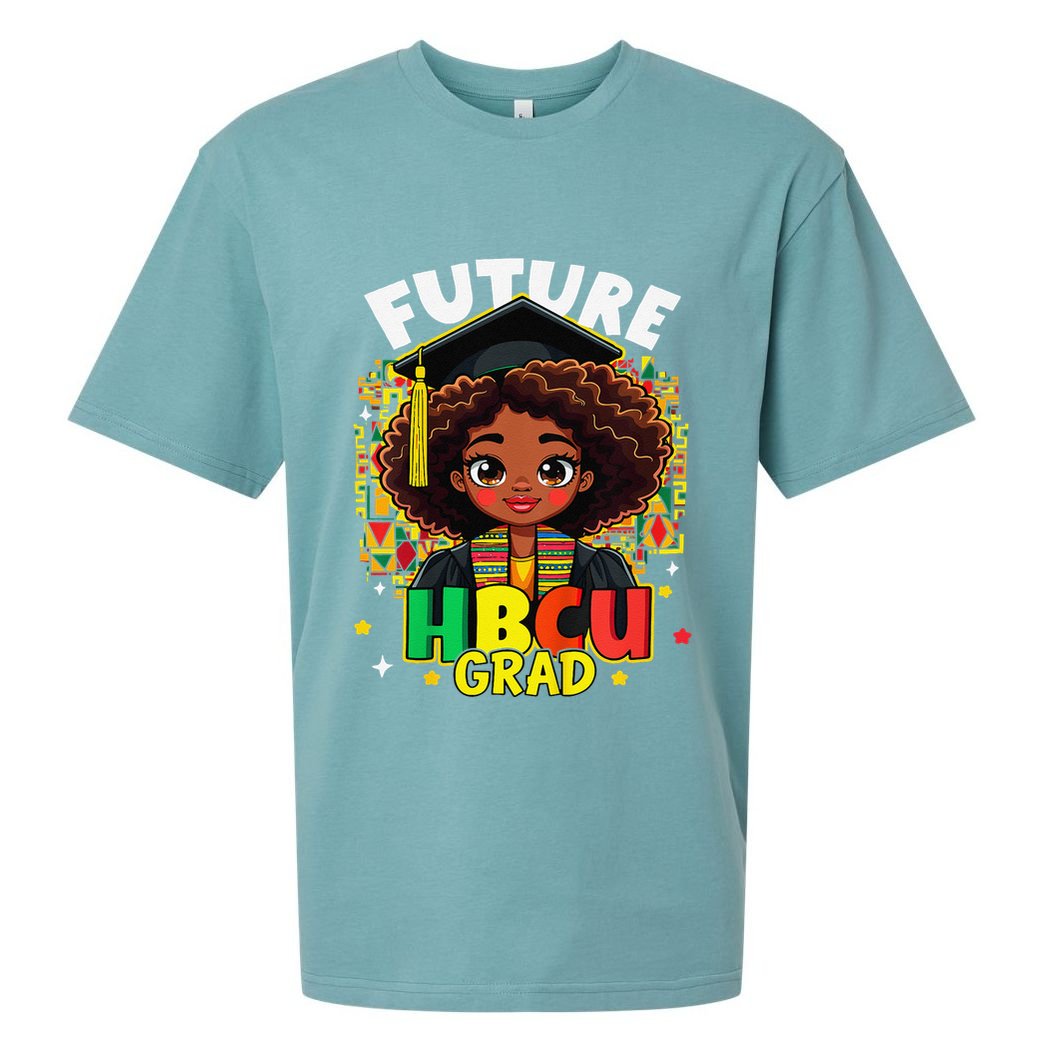 Future Hbcu Grad Black Girl Afro Black History Month Sueded Cloud Jersey T-Shirt