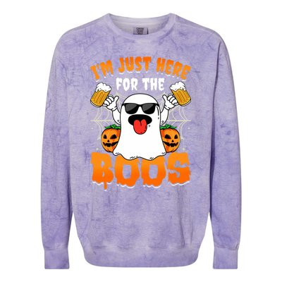 Funny Halloween Ghost Costume IM Just Here For The Boos Colorblast Crewneck Sweatshirt