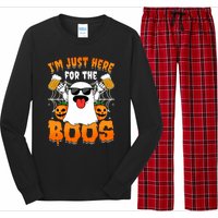 Funny Halloween Ghost Costume IM Just Here For The Boos Long Sleeve Pajama Set