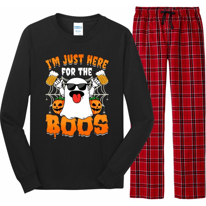 Funny Halloween Ghost Costume IM Just Here For The Boos Long Sleeve Pajama Set